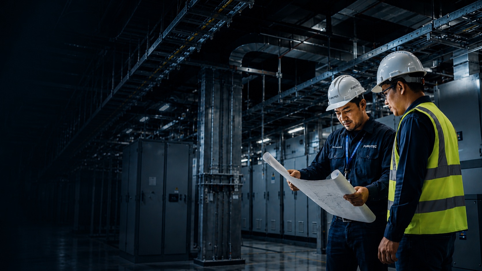Furutec engineer working on a busduct project drawing